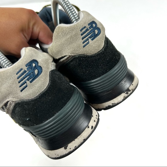 New Balance Mens ML574AT D Classic Running Gray Navy Yellow Sneaker Shoes 8.5 - Picture 7 of 14